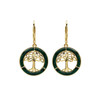 14KT Gold Vermeil Drop Malachite Celtic Tree of Life Earrings