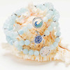 Sterling Silver Aquamarine Sea Turtle Stretchy Bracelet