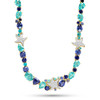 14kt Gold Lab Pariba Sapphire and Diamond Starfish Necklace
