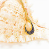 14k Gold Vermeil Blue Lab Grown Sapphire Fish Hook Necklace