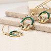 14kt Gold Lab Grown Diamond Malachite Claddagh Necklace