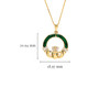 14kt Gold Lab Grown Diamond Malachite Claddagh Necklace