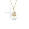 14kt Gold Lab-Grown Diamond Nautical Boat Necklace