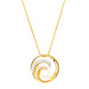 14KT Gold Vermeil Pearl Wave Necklace with White Cubic Zirconia