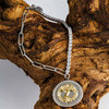 Sterling Silver Paperclip Celtic Medallion Bracelet with Gold Plated Tree of Life and Cubic Zirconia