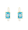 14kt Gold Vermeil Blue Topaz and White Enamel Necklace