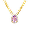 14kt Gold Vermeil Genuine Amythest Halo Necklace