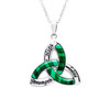 Trinity Knot Malachite Pendant in Sterling Silver