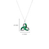 Trinity Knot Malachite Pendant in Sterling Silver