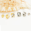 14kt Gold Vermeil with Lab-Created Sapphire Stud Earrings