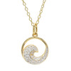 14kt Gold Vermeil white Sapphire Wave Necklace