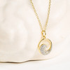 14kt Gold Vermeil white Sapphire Wave Necklace
