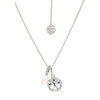 Sterling Silver Tree of Life Necklace with Pearl and Green Crystals
