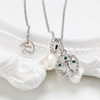 Sterling Silver Tree of Life Necklace with Pearl and Green Crystals