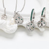 Sterling Silver Tree of Life Necklace with Pearl and Green Crystals