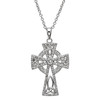 Trinity Knot Sterling Silver Celtic Cross Embellished With Crystals