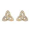 14kt Gold Lab Grown Diamond Celtic Trinity Knot Stud Earrings