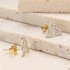 14kt Gold Lab Grown Diamond Celtic Trinity Knot Stud Earrings