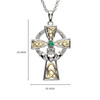 Silver Celtic Trinity Cross Set With Emerald And Diamond (Medium Size)