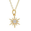 14kt Gold Vermeil white Sapphire Sun Necklace