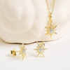 14kt Gold Vermeil white Sapphire Sun Necklace