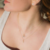 14kt Gold Vermeil white Sapphire Sun Necklace