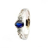 Oval Sapphire and Diamond Celtic Trinity 14K White Gold 3 Stone