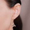 14KT Gold Vermeil Drop Trinity Knot Earrings Studded with White Cubic Zirconias