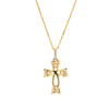 14kt Gold Lab Grown Diamond on Bail Celtic Cross Necklace