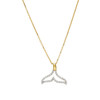 14kt Gold Lab Grown Diamond Whale Tail Outline Necklace