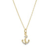 14kt Gold Vermeil white Sapphire anchor Necklace