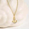 14kt Gold Vermeil white Sapphire anchor Necklace