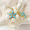 14K Gold Vermeil Starfish Earrings Turquoise and Lab Sapphire