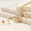 14kt Gold Lab Grown Diamond Dara Celtic Knot Stud Earrings
