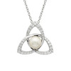 Sterling Silver Trinity Knot Pearl Necklace