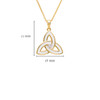 Gold Vermeil White Enamel Celtic Trinity Knot Necklace