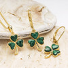 Gold Vermeil Malachite Shamrock Necklace