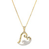 14kt Gold Lab Grown Diamond Heart Wave Necklace