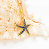 14k Gold Vermeil Blue Lab Grown Sapphire Starfish Necklace