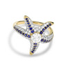 14kt Gold Lab Sapphire and Diamond Star Ring