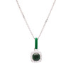 Sterling Silver Green CZ with Green Enamel Necklace