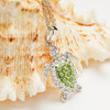 Sterling Silver Peridot Green Crystal Turtle Necklace