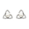 Sterling Silver Trinity Knot Pearl Stud Earrings
