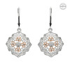 Irish Lace Rose Gold Silver Shamrock Drop Earrings