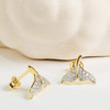 14kt Gold Vermeil white Sapphire whale tail Earrings