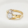14kt Yellow Gold Claddagh Ring with Lab Diamonds