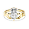 14kt Yellow Gold Claddagh Ring with Lab Diamonds