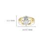 14kt Yellow Gold Claddagh Ring with Lab Diamonds