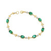 14kt Yellow Gold Trinity Bracelet with Emeralds and Lab Diamonds