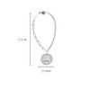 Sterling Silver Paperclip Celtic Trinity Knot Medallion Bracelet with White Cubic Zirconia
